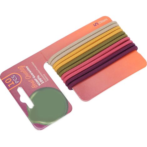 Élastique à Cheveux Tressé Écologique pour Femmes et Filles - Accessoire Coiffure Durable Queue de Cheval Marron Vert (1/5)