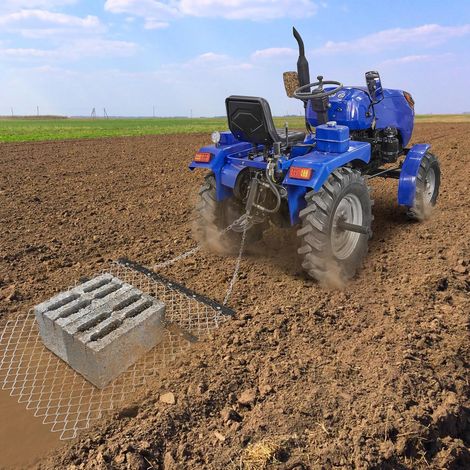 Herse Traînée à Chaînes pour ATV UTV Tracteur, Grille de Nivellement en Acier Q235 pour Jardin et Terrain