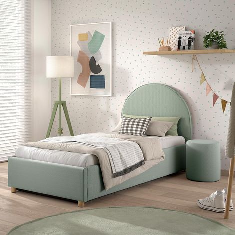 Pack - Lit Coffre Enfant & Pouf "Moon" 90x200cm Vert