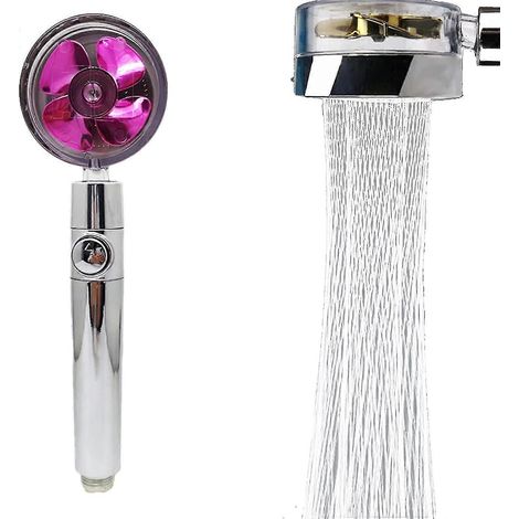 Pommeau de douche rotatif à 360 degrés avec petit ventilateur - Accessoires de salle de bain-Purple (1/5)