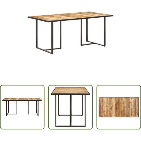 Bois de manguier -  Table de salle à manger 180 cm Bois de manguier brut (1/5)
