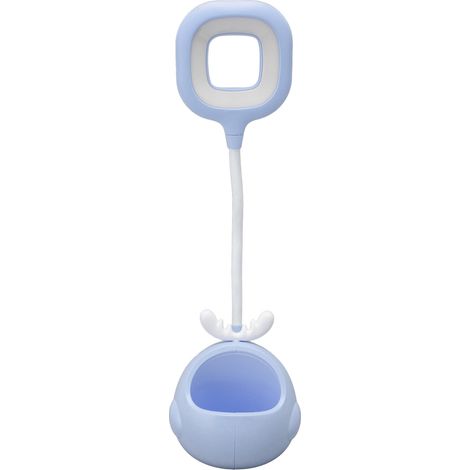 Lampe Bureau LED Protection Yeux Éclairage Doux Flexible Col de Cygne USB Lecture Étude avec Porte-stylo Bleu (1/5)