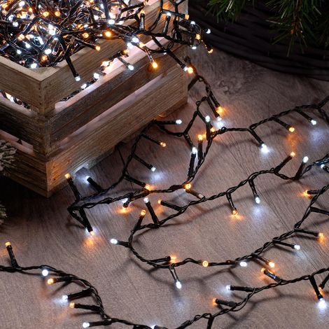 15.5m White & Warm White LED Christmas Fairy String Lights Indoor Outdoor Tree Decoration (1/5)