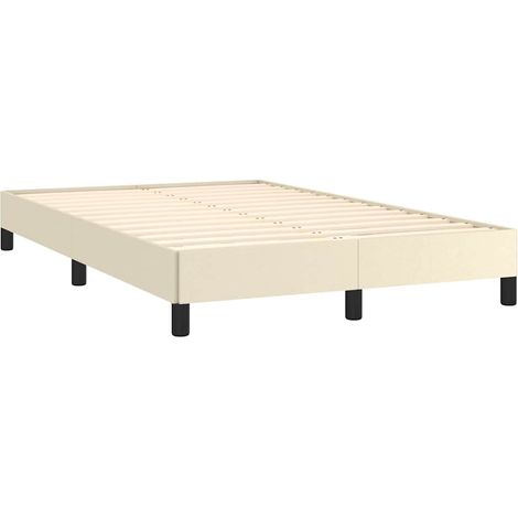 Bettgestell ohne Matratze Creme 120x190 cm Kunstleder vidaXL