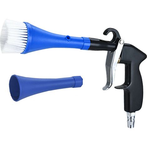 Outils de pistolet de nettoyage de voiture Brosse de séchage à l'air avec 2 buses Adaptateur d'entrée 1/4 pouce Tube rotatif à 360 degrés pour l'intérieur élimine la saleté, les débris et les poils d' (1/3)