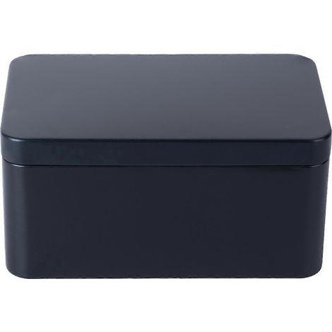 Boîte rectangulaire en fer-blanc, mini-boîte de rangement portable pour feuilles de thé, bonbons, rangement pour la maison - 13 x 8 x 6 cm (noir)-13.00X8.00X6.00CM-Black