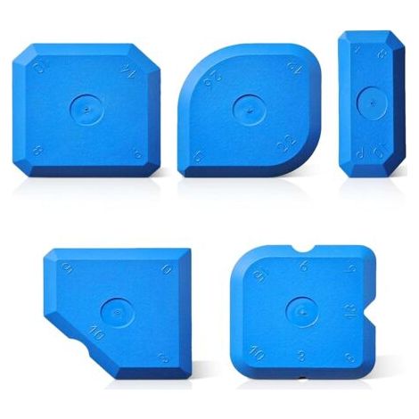Set mit 5 blauen Silikon-Fugenfüllwerkzeugen für Küchen- und Badezimmerfugen – Silikon-Dichtstoffapplikator mit mehreren Winkeln – Dichtungswerkzeug-Set für Fugen und Dichtungen