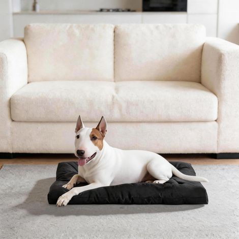 Large Dog Crate Mattress,Washable Soft Kennel Pads,Pet Bed Blanket Crate Mat, Pet Bed Mats for Large(L-89x56cm,Black) (1/5)