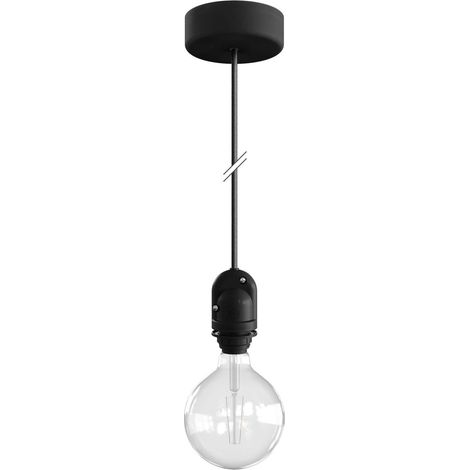 creative cables - EIVA Lampada a sospensione per paralume da esterni con 1,5 m cavo tessile, rosone e portalampada IP65 resistente all'acqua