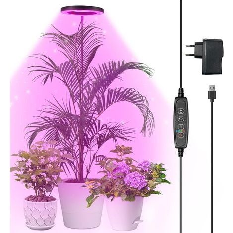 Lampe Végétale LED à spectre complet pour plantes d'intérieur, 147 cm, hauteur réglable avec 70 LED, minuterie 3/9/12 heures (1/5)