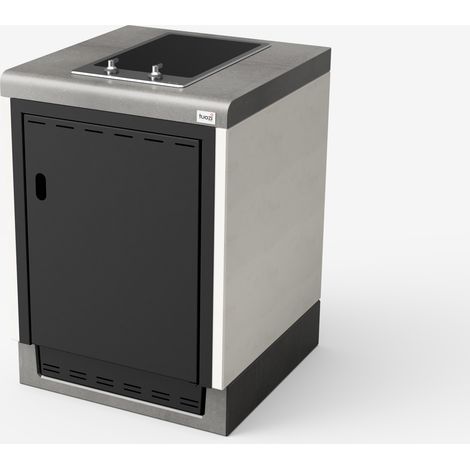 TUOZI - Module de support KITAWAY ELECTRIC Plaque de cuisson 61 pour Barbecue en Béton Préfabriqué (Blanc, Gris - 61 x 63 x 63 cm) - Usage Extérieur