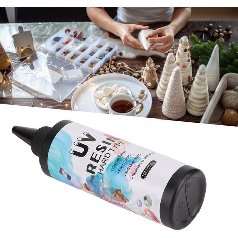 Résine époxy cristalline artisanale polymérisable aux UV, haute transparence, anti-jaunissement, adhésif sans ombre, 250 g (1/5)