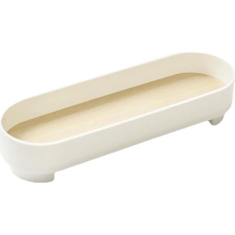 Plateau à bijoux, boîte à bijoux, coffret de présentation en bois, boîte de rangement carrée rustique pour bureau-27.5x8.6CM-White