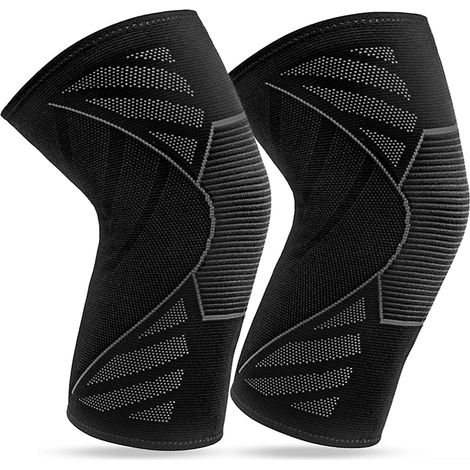 Genouillère Sport Pour Hommes Et Femmes - Lot De 2 Maintien De Compression Genoux Pour Course À Pied Musculation, Soutien Articulaire - Genouillères Avec Sac À Linge (1/5)