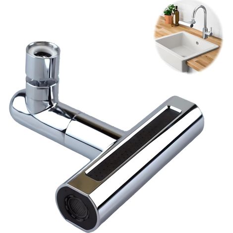 Grifo de cocina 4 en 1 con cascada y giro de 360° - Grifos de cocina giratorios universales