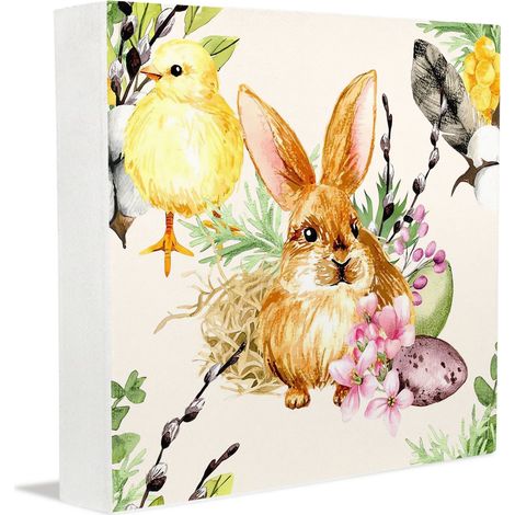Cadre photo commémoratif, décoration de cuisine de Pâques pour couples, panneau décoratif en bois pour accessoires de bureau de style campagnard (1/5)
