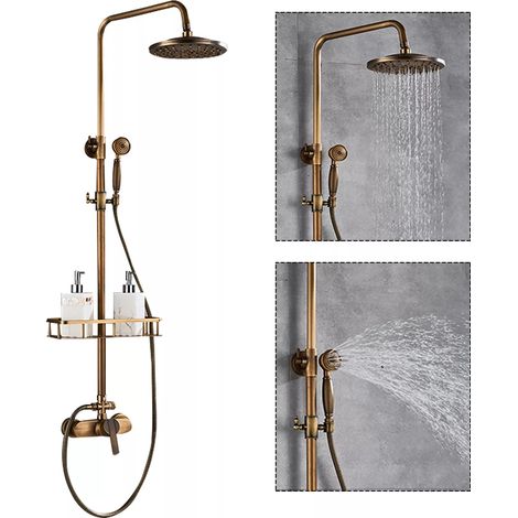 Antik Retro Armatur Duschset Regendusche Duscharmatur Messing Brause Nostalgie (1/5)
