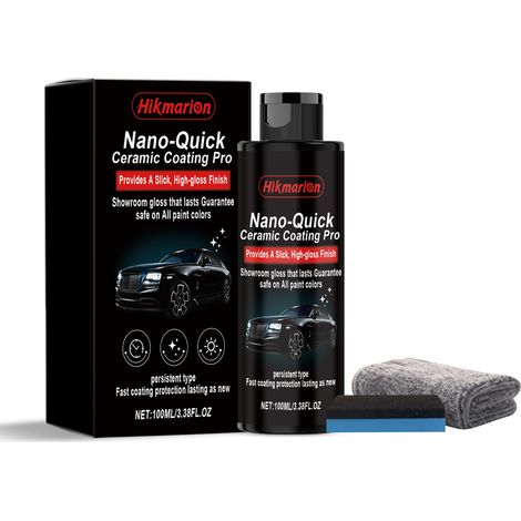 Nano-ceramic coating kit for car surfaces: protective coating, polishing, restoration, brightening, and daily maintenance -- 100ml1 + towel1 + sponge1 (1/5)