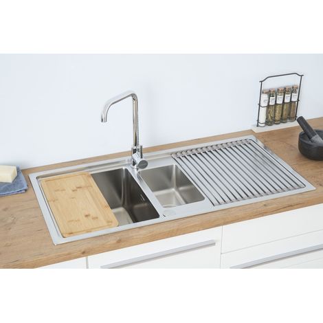 Lavello da incasso in acciaio inox, lavello da cucina, lavello 100 x 50 cm Respekta Chicago (1/5)