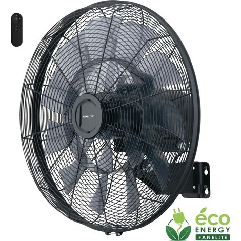 Fanelite - Ventilateur mural FW45-DC - Moteur DC - Hélice 45cm - 6 vitesses - Oscillant ou fixe - Professionnel - Silencieux - Très fort débit d'air