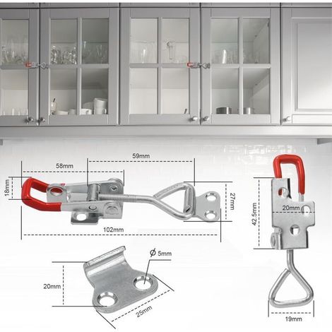 6 pièces Fermeture Remorque Rermeture à Levier Loquet à Bascule Loquet à Bascule GH-4001 en Métal Loquets à Bascule Réglables-Pour Portes, Caisses, Remorques Capacité de Maintien 100 KG (1/3)
