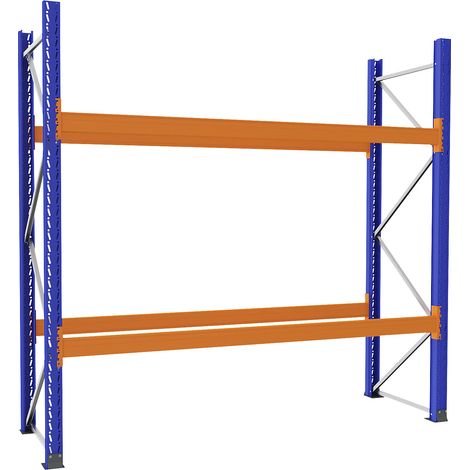 eurokraft pro, Rayonnage à palettes en acier, bleu/orange, h x