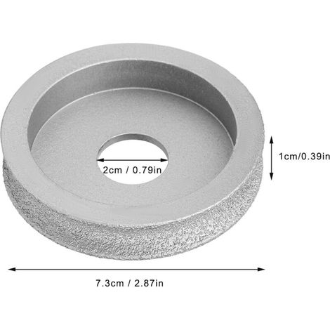 7,3 cm konkav gelötete Diamantschleifscheibe für Stein, Keramik und Glas