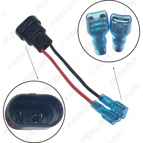 Adaptateur pour phares HID automobiles 9005-11/9006-11 vers borne 6,3, câble de conversion LED avec prise et connecteur.