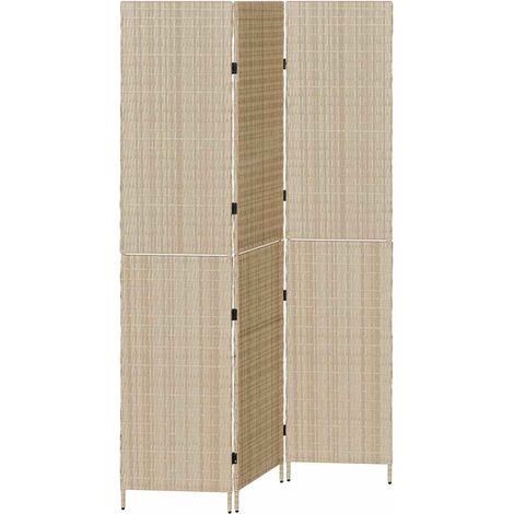 Divider per stanze Paravento Divisorio Ambienti Beige 146 x 200 cm polyrattan (1/5)