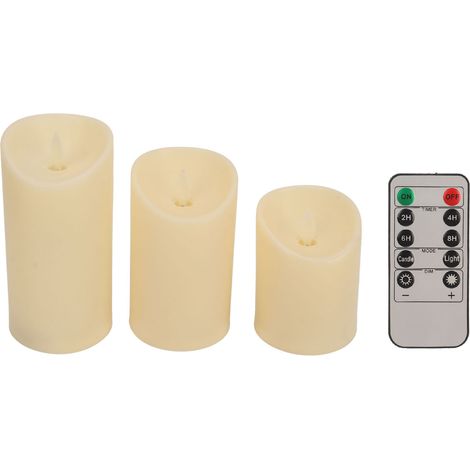 Bougies LED sans flammes avec télécommande, effet vacillant réaliste, piles incluses, décor lumineux pour la maison, 7.5cm (1/5)