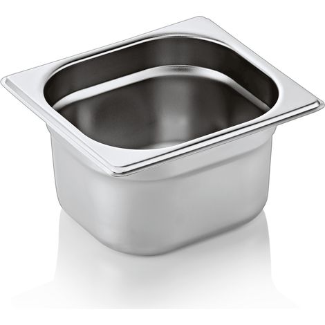 Bac GN 1/6 en Acier au nickel-chrome 1,6 L P 100 mm - Was Germany