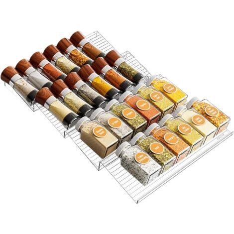 Organiseur d'assaisonnement de tiroir cuisine – Plateau d'organisation  Support rangement extensible pour armoire cuisine, comptoir, camping-car, restaurant - (1/5)