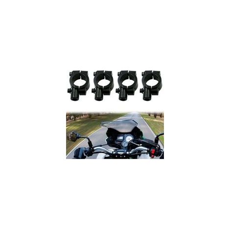 Support Rétroviseur Moto Universel 10mm, Adaptateur Guidon 22mm, Fixation Latérale Robuste pour Scooter et Vélo, Accessoire Noir (1/4)