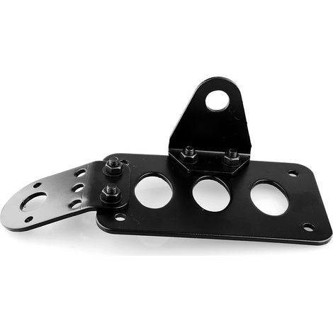 Motorradhalterung, Bremslicht, Kennzeichenhalterung, schwarzes Metall, Montagesatz für die Rückseite (1/5)