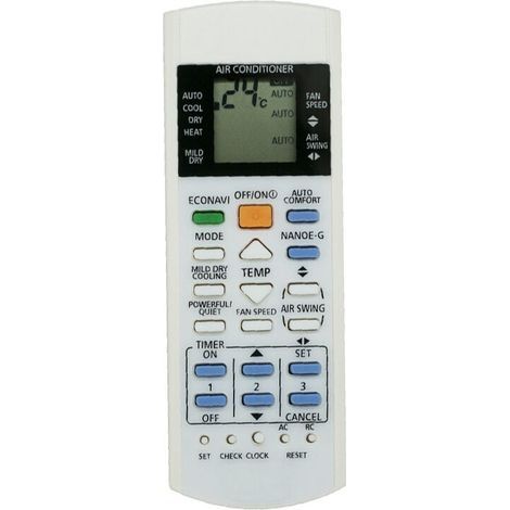Mando a distancia para aire acondicionado Panasonic, color blanco, ABS. Mando a distancia de repuesto para aire acondicionado A75C3300 3208 3706 3708 3883 3935 (1/4)