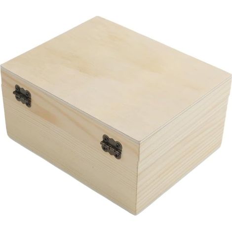 Pine wood jewelry box with mirrored lid, 15 x 12 cm (1/5)