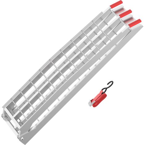Wiltec Auffahrrampe 226 cm 340 kg für ATV Quad Motorrad, Aluminium Auffahrschiene faltbar, Verladerampe rutschsicher