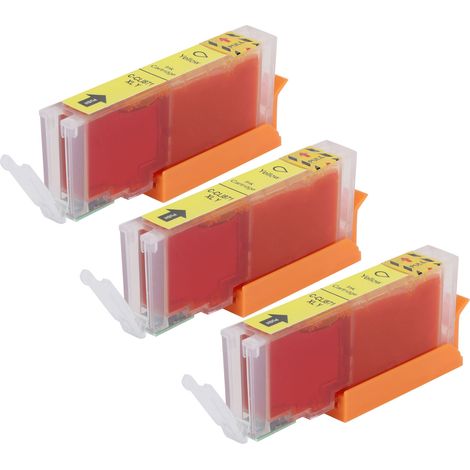 Lot de 3 cartouches d'encre pour imprimante Canon CLI871 MG5780 TS6080 TS5080 (fournitures d'encre pour bureau et école)