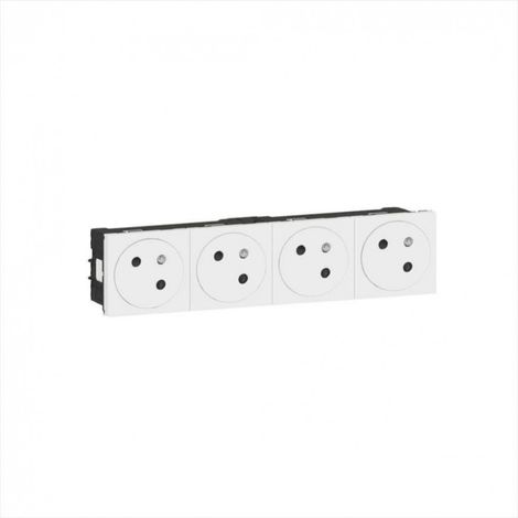 Enchufe cuádruple con suelo Mosaico, LEGRAND, blanco LEGRAND