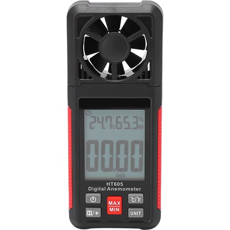 Anémomètre numérique professionnel avec thermomètre, mesure vitesse du vent et température, pour agriculture et industrie, jauge de débitmètre portable (1/5)