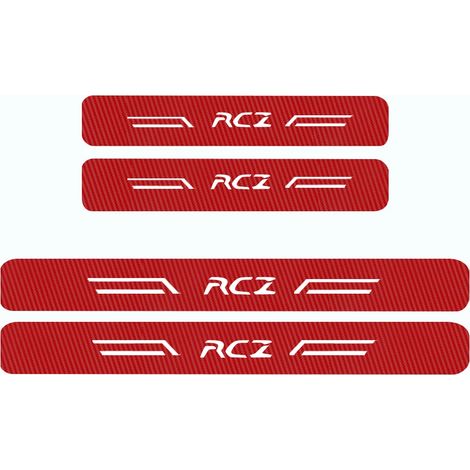 (Logo blanc,fibre de carbone rouge) Seuil de porte/pédale en fibre de carbone pour Peugeot 2008,3008,4007,4008,5008,Boxer,Expert,GT Line,GTI,Ion,RCZ (1/3)