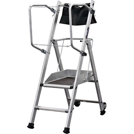 Escabeau PIRL 2 marches - Hauteur max. de travail 2.50m - 18-132