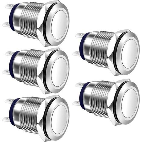 3pièces Précablé IP65 Etanche Bouton Poussoir Verrouilge Autobloquant en Alliage aluminium Précablé Noir INTERRUPTEUR ELECTRONIQUE (1/5)
