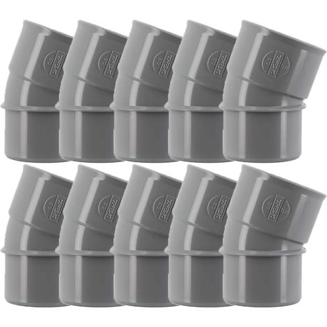 10 coudes pvc évacuation Ø50 Mâle Femelle 20° - Nicoll (1/5)