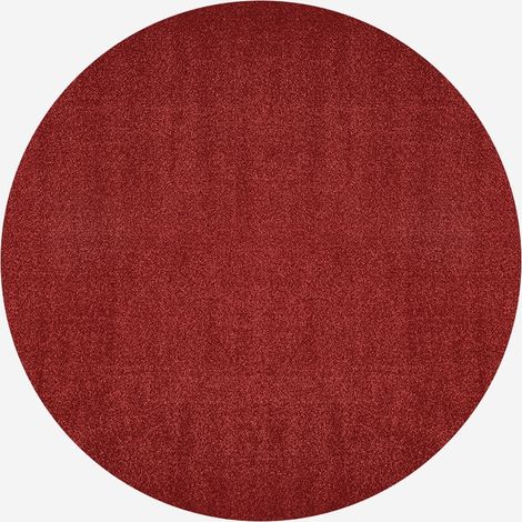 Tappeto moderno frisée rosso intenso Milano tondo ROS101