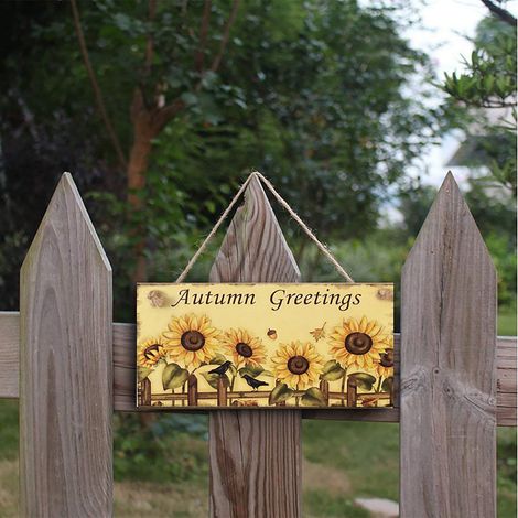 Panneau En Bois Tournesol - Décoration Murale Rustique Pour Intérieur - 20 x 10 cm - 1 Pièce (1/5)