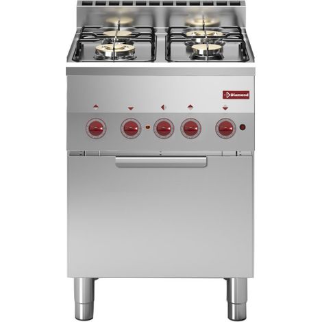 Fourneau 4 feux gaz - four élec GN 2/3 - Diamond