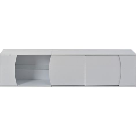 Mobile TV bianco 180 x 40 x 45 cm con 3 ante e LED per TV fino a 80 pollici (1/5)