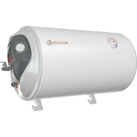 Eldom – Chauffe-eau électrique horizontal 50 litres – Économe en énergie classe C – Montage compact pour espaces réduits – Isolation épaisse