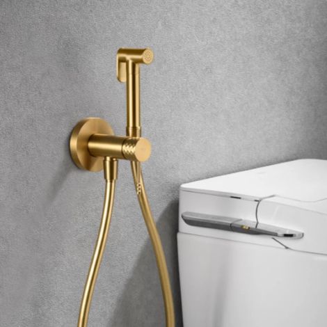 Robinetterie de bidet encastrée avec mitigeur  Modèle GÊNES  Couleur or  Finition or brossé [ IMEX® ]